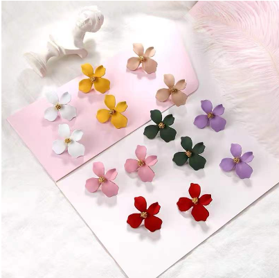 Korean Flower Style Earrings Suitable for summer