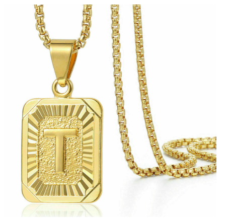 26 Letter Necklace Initial Pendant Men Women Fashion New Gold Plated Silver Plated Box Chain 22 Inch Factory Wholesale T