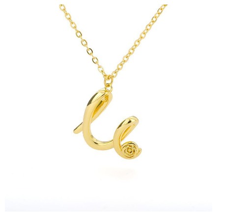Dainty Gold Letter Necklace Tiny 26 Capital A-Z Pendant Choker Necklace,Cute Personalized Name Necklace Gold Jewelry Necklace U