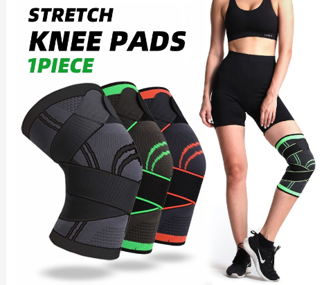 1PCS Sports Men Pressurized Elastic Knee Pads Support Fitness Gear Brace Protector Knee Sleeve