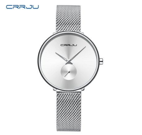 CRRJU Women's Watch Top Luxury Brand Fashion Business Analog Quartz Stainless Steel Waterproof 2165 X SILVER