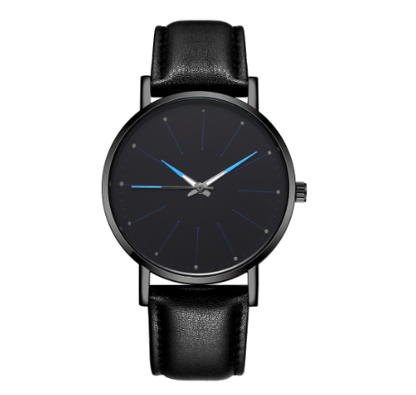 Creative color luminous thin strip nail scale men's quartz watch simple leather strap business watch M6
