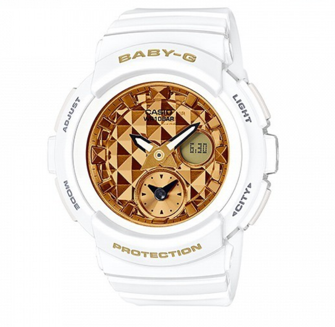 Casio Baby-g BGA-195M-7A Digital Analog Rubber Strap Watch For Women