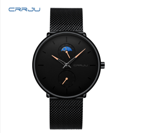 CRRJU Men's Watch Original Brand Multifunctional Fashion Business Analog Quartz Stainless Steel Waterproof 2263 X ORANGE 3