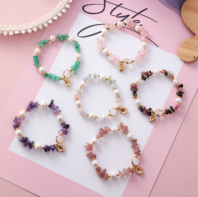 Korean Fashion Irregular Shell Pearl Crystal Bracelet
