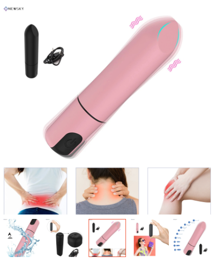 10-Speed Waterproof Portable Vibrating Bullet Rechargeable Full Body Massager