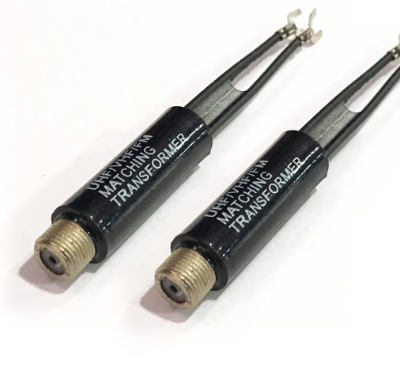 2PCS UHF/VHF/FM/TV F cable 75-300 Ohm balun antenna matching transformer adapter