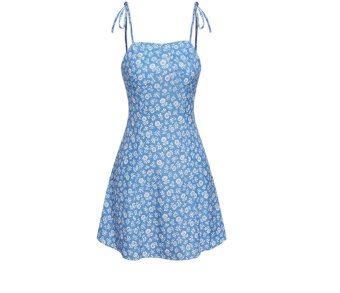 Lovito Women Lace Up Dress L68ED355 Blue