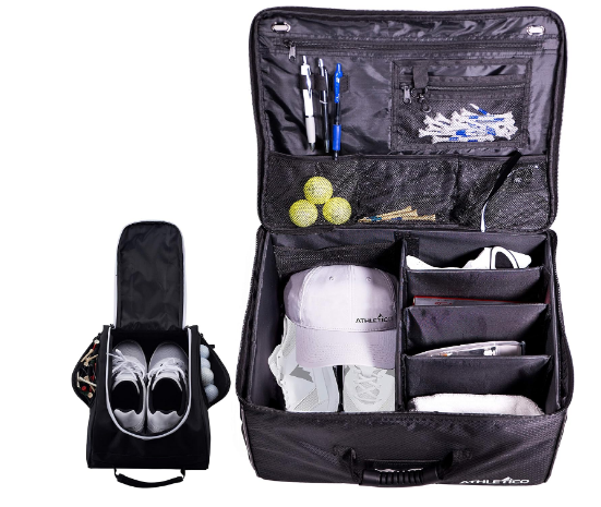 Athletico Golf Trunk Organizer + Shoe Bag (Black)
