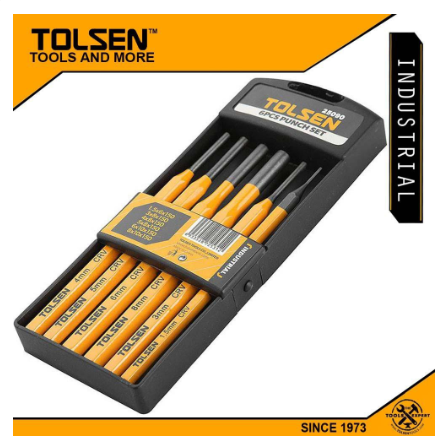 Tolsen Industrial 6pcs Powder Coated Punch Set (1.5-8mm) 25090