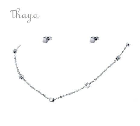 Thaya 316L Titanium Stainless Steel Earrings Necklace Set Non-Tarnish Fine Jewelry TSNE762