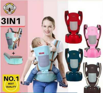 3 in 1 Baby Carrier with Hip Seat (Detachable)