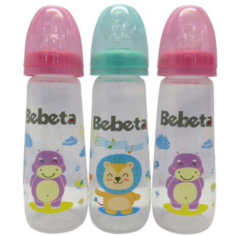 Bebeta Feeding Bottle with New Measurement Hood & Silicone Nipple Regular Neck 9 ounce