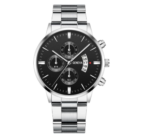 SYNOKE Men's Watch Business Quartz Watch Fashion Casual Six-pin Calendar Men's Watch Men's Watch Watch SILVER BLACK