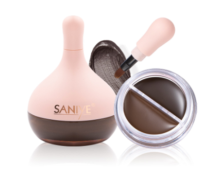 SANIYE 2 in 1 Eyebrow Gel 2 Colors Waterproof Long-lasting Eyebrow Eyeliner Gel with Brush 6g M348