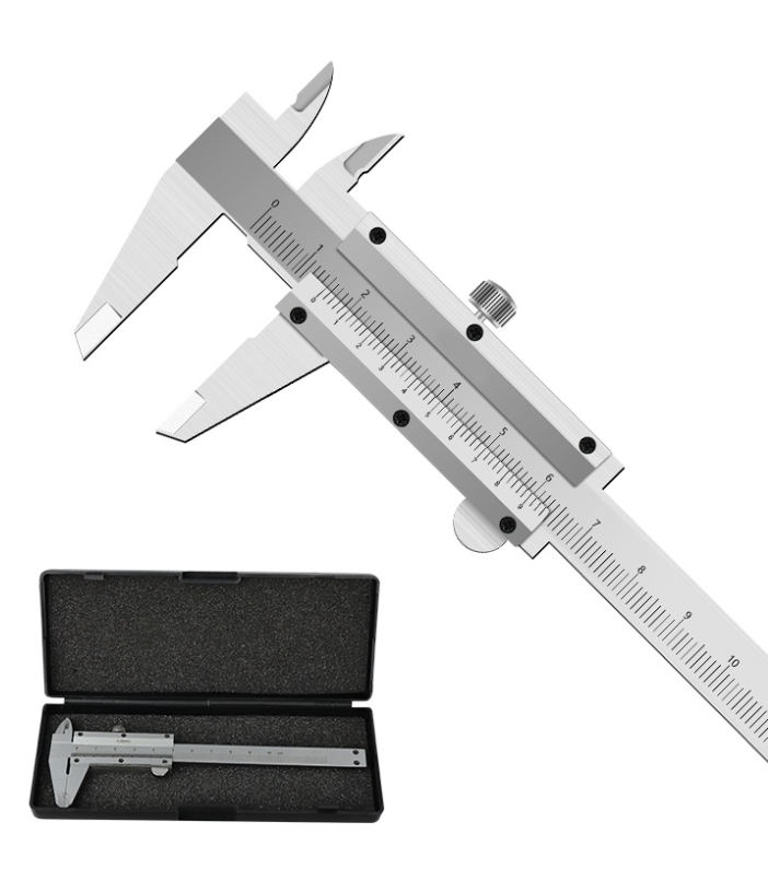 Manual Vernier Caliper Ruler Stainless Steel With Case Measuring Tools 6 Inches 150 mm