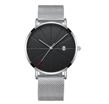 Fashion Stainless Steel Simple Quartz Analog Wrist Watch for men's women's Waterproof 8