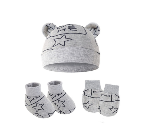 Some Baby Beanies Gloves Sock Set Newborn Baby Mittens No Scratch No Scratch Mittens S24