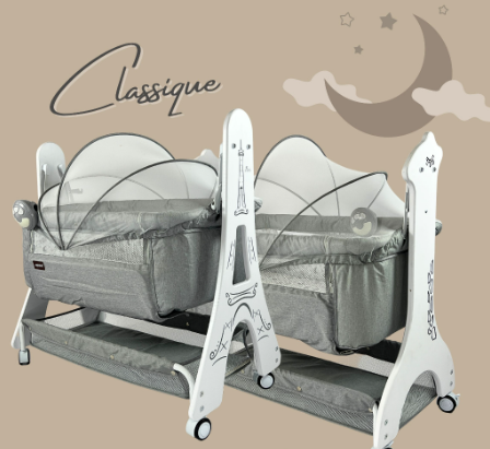 Akeeva Luxury Wood Sidebed Crib (Classique) Paris
