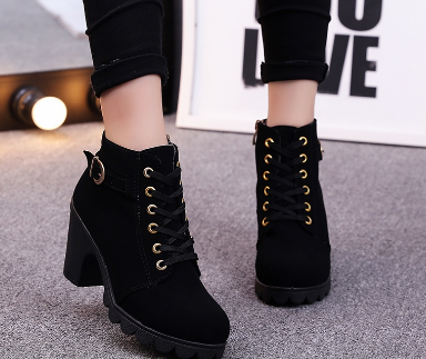 ShoeStar Korean Fashion Short Boots Women's Shoes (Plus One Size)