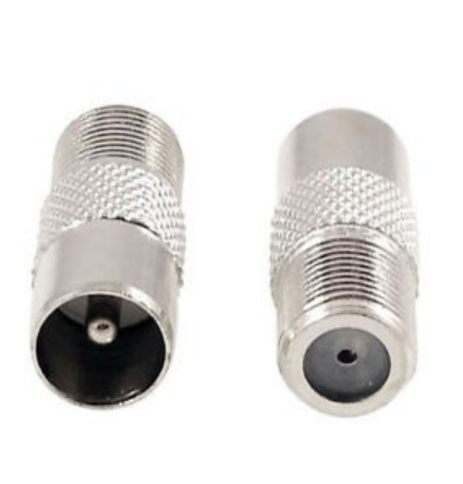 1Pcs RF Connector MYTV TV Ariel Antenna Sliver Tone PAL Female to F Male TV coaxial aerial connector adapter for 1080P hdtv
