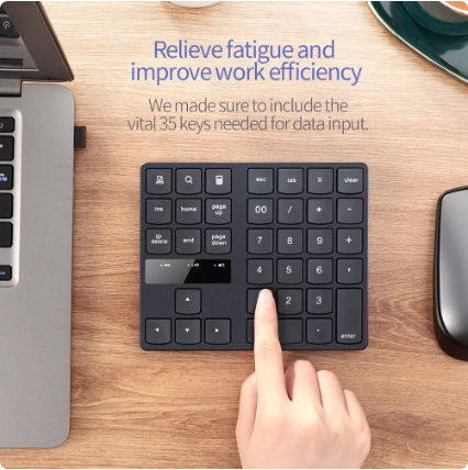 35 Keys Wireless Digital Keyboard 2.4GHz Numeric Keypad for Accounting Teller Professional Ultra-slim Wireless Keyboard