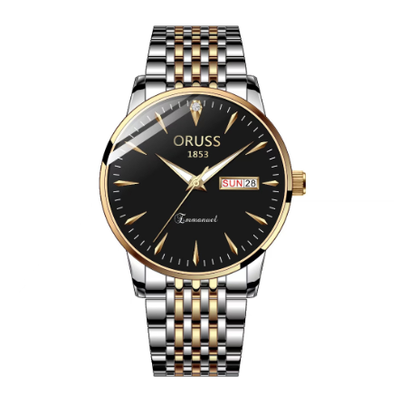 Original Luxury Stainless Steel Fashion Men's Waterproof Luminous Calendar Swiss analog quartz Automatic  Watch M9