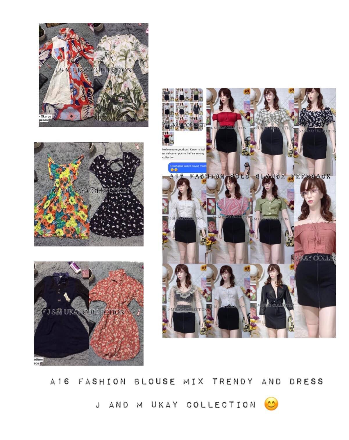 BUNDLE UKAY UKAY FASHION POLO BLOUSE MIX TRENDY & DRESS