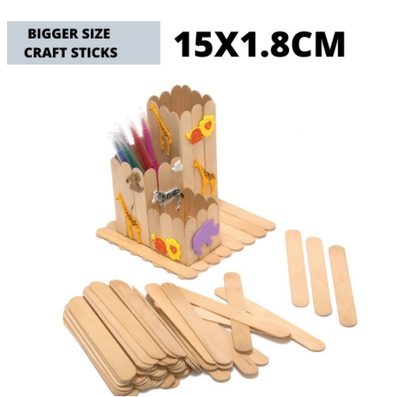 BIG Craft Sticks 50pcs per Pack Popsicle Sticks Ice Cream Sticks Natural Wood Craft Sticks Popsicle