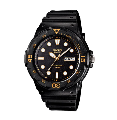 Casio Black Resin Strap 100 Meter Quartz Watch