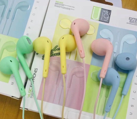 Inpods U19 Macaron 3.5mm Earphone Gaming Earbuds Sport Bass Headset With Mic for iPhone Android