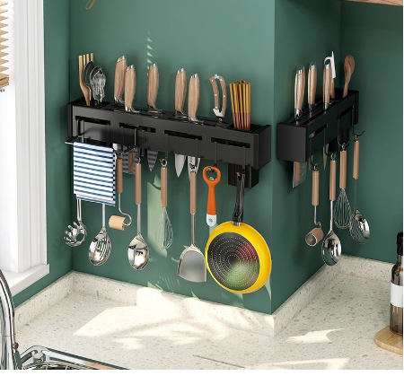 Knife Holder Kitchen Cooking Utensils Stainless Steel Hanging Organizer Wall Mount 40/60 CM