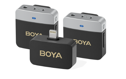 Boya BY-M1V Wireless Microphone with Active Noise Cancellation 2.4GHz Mic for iPhone Android Camera Laptop PC Content Creators Live