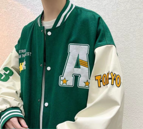 Aesthetic Jacket For Men Korean Style Casual Vintage Jacket Baseball Jacket Street Trend Jacket