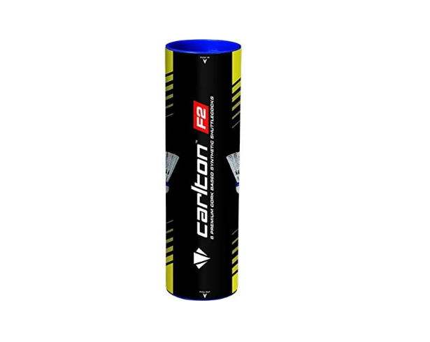 Carlton F2 Slow Speed Badminton Shuttle, Tube of 6, White