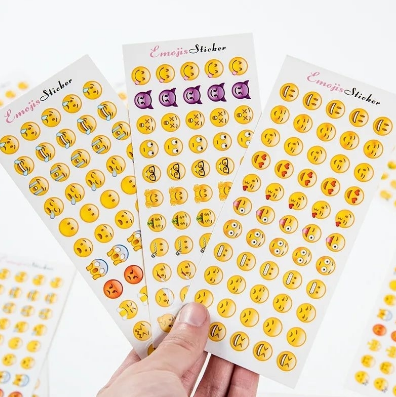 12pcs/set Smiley Face Stickers Emoticons Diary Kids Stationery Supplies Journal Scrapbook Decoration