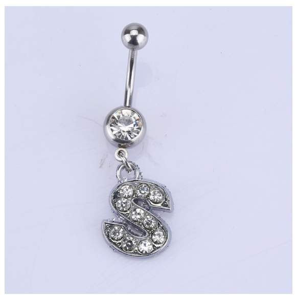 Body Piercing Drop Dangle Belly Button Rings Navel 26 Letter Ring Jewelry Sexy S