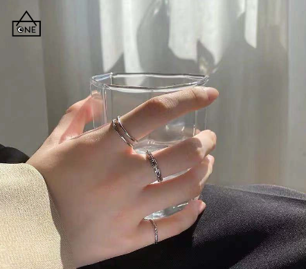 3 Pcs/ Set Korean Rings For Women Female Silver Ring Metal Simple Fashion Jewelry Accessories A