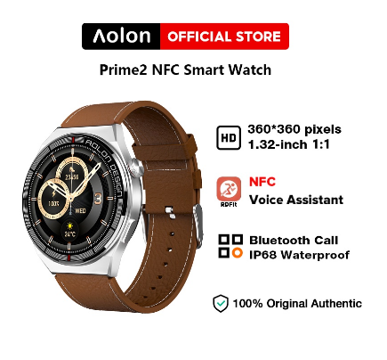 Aolon Prime2 Smart Watch IP68 Waterproof NFC Bluetooth Call Music Play Custom Wallpaper Sports Watch