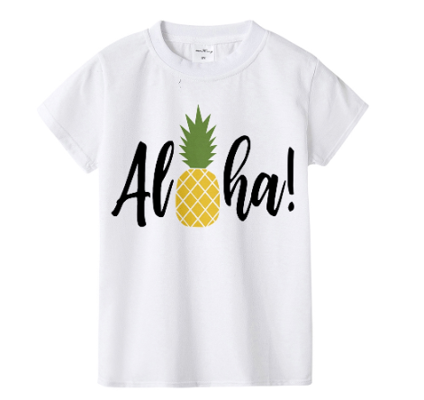 Ananas Aloha Pineapple T-shirt Children Kids Boys Girls Casual Wear Shirt