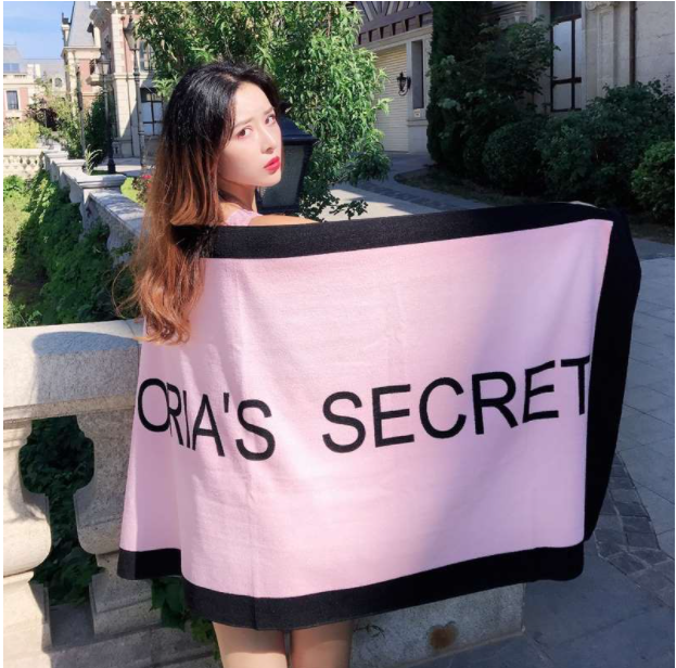 Big VS Stripes Letter Beach Towel Victoria’s Secret Towel 150*70CM
