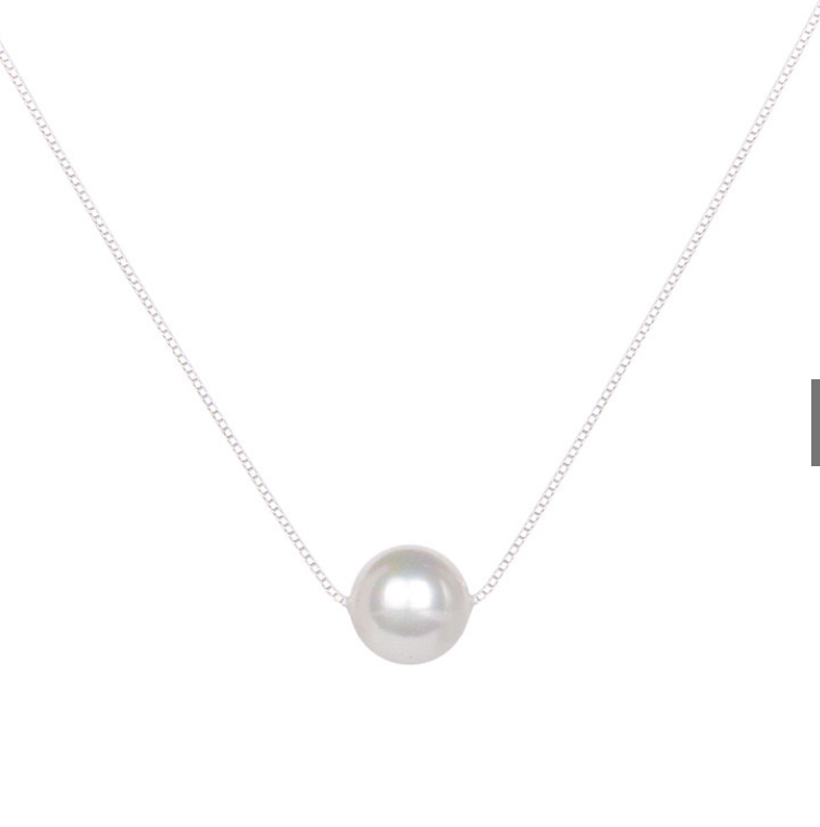 Sterling Silver S925 Necklace Shell Pearl Necklace 6mm/8mm/10mm Korean Fashion Jewelry
