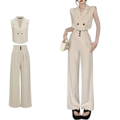 Lovito Women Pocket Pants Sets L68ED124 (Top/Sets/Bottoms)