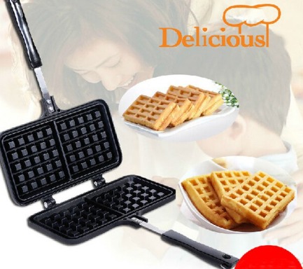 Rectangle Heart Shape Non-stick Metal Waffle Maker Pan Tool