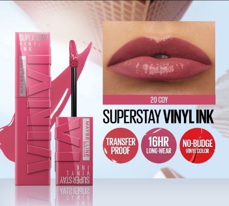 Maybelline Superstay Vinyl Ink Liquid Lipstick (Nude Shock, Long Lasting, Waterproof) Coy