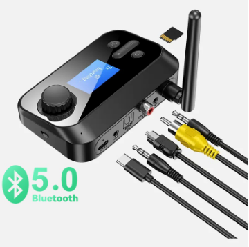 Wireless 5.0 Audio Bluetooth Transmitter & Receiver 2 in 1 Suport TF Card for TV Smartphone Home Audio Stereo