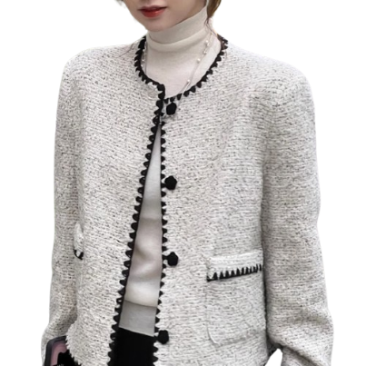 Lovito Women Structure Line Button Front Jacket LNA31160 (Grey)