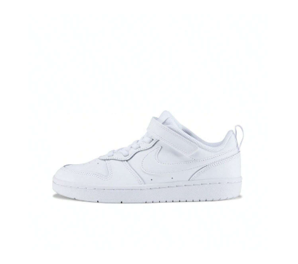 Nike 2023 Boys' Court Borough Low 2 (PSV) Sneakers - Retro Shoes, Durable Solid Color Running Shoes, BQ5451-100