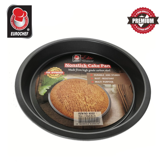 Eurochef Carbon Steel Non-Stick Cake Pan Round Pie Pizza Coated Tray Baking Baking Bakeware NS02