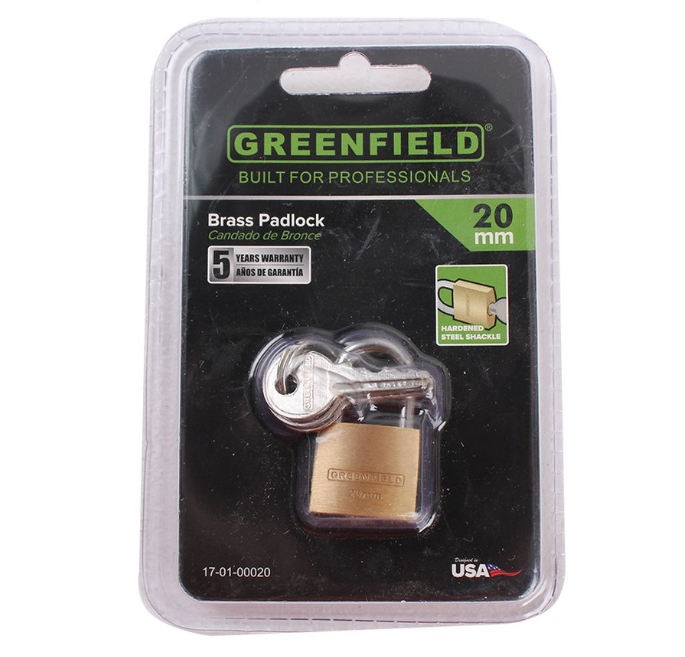 Greenfield TO20 Brass Padlock 20mm